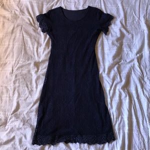 Navy crochet lace dress